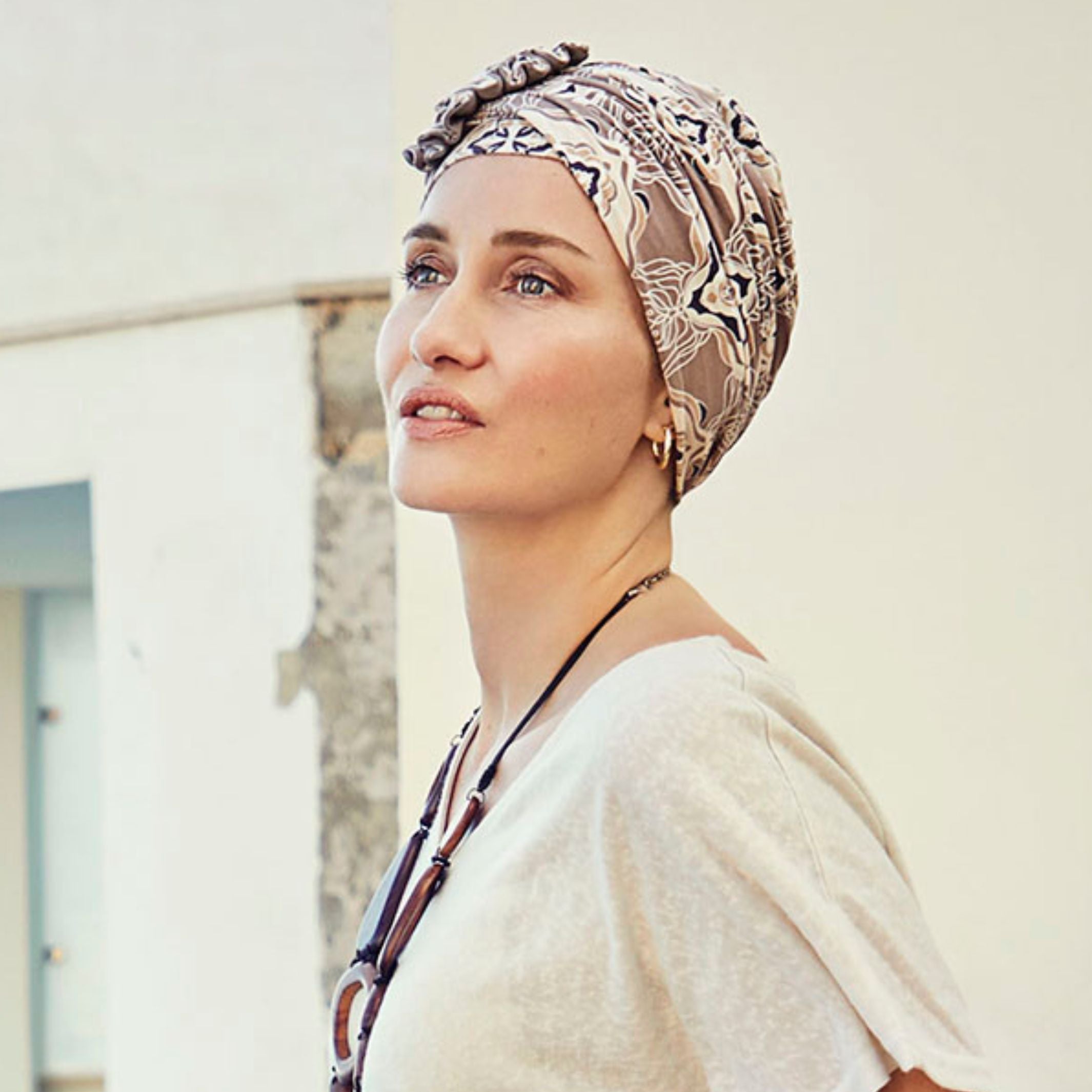 Lotus Turban - Beige Ornaments